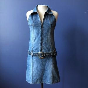 Denim Mini Dress Blue Jean 90’s Retro